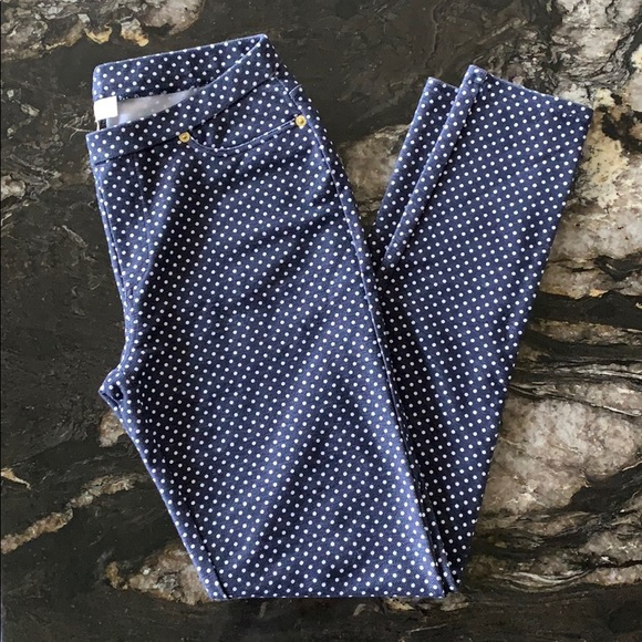 MICHAEL Michael Kors Pants - Michael Kors Pull On Leggings in Blue Polka Dot